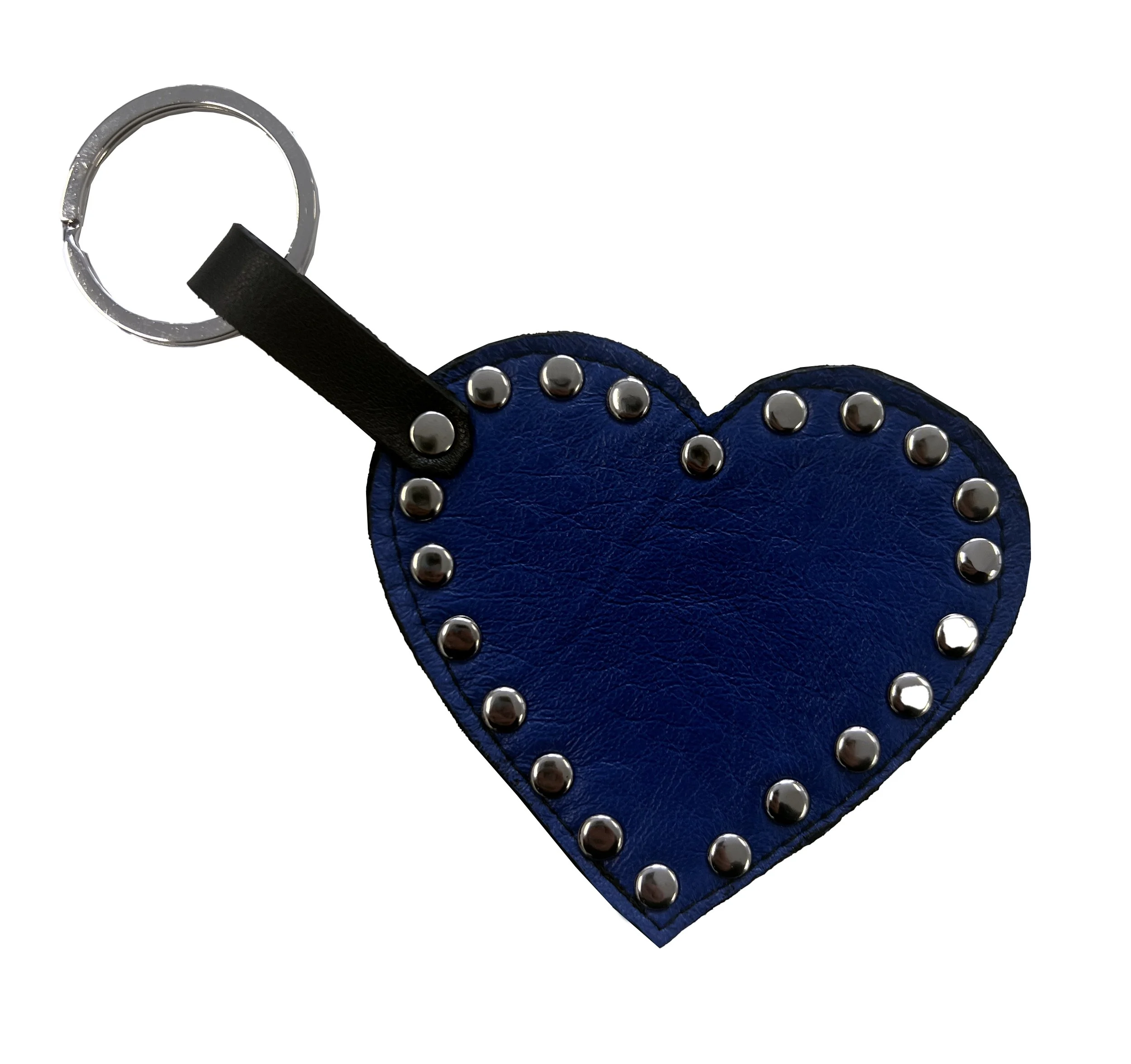 LEATHER STUD HEART KEYCHAIN BAG CHARM — Helena Eisenhart